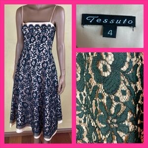 Vintage Tessuto Black Lace Dress